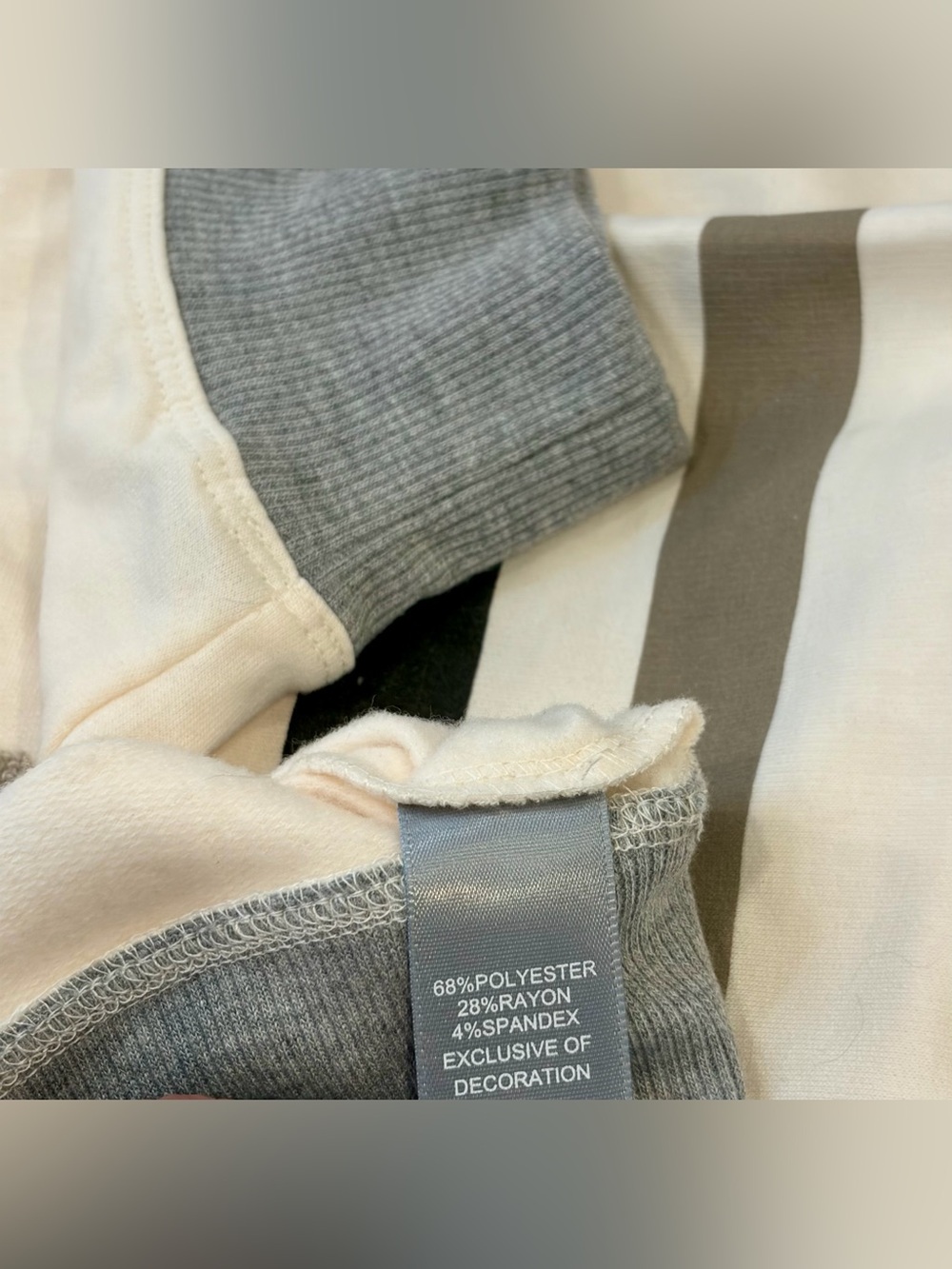 NWT MARLED Cream & Gray 'Game Day' Crewneck Sweatshirt - Picture 7 of 7